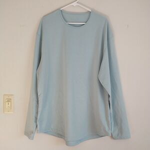 BYLT Drop Cut Lux T Shirt Men 2XL Blue Stretch Performance Long Sleeve Athletic